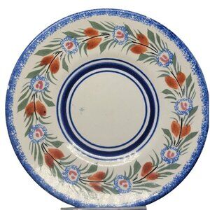 Henriot Quimper France Lunch Plate 5" Antique Blue Red White Handmade Collectors
